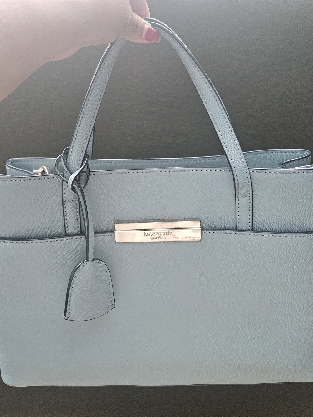 Kate Spade Light Blue: Maiden Way Saffiano Zuri satchel